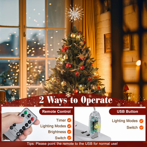Lewondr remote and USB setup image shows easy control and convenient power connection