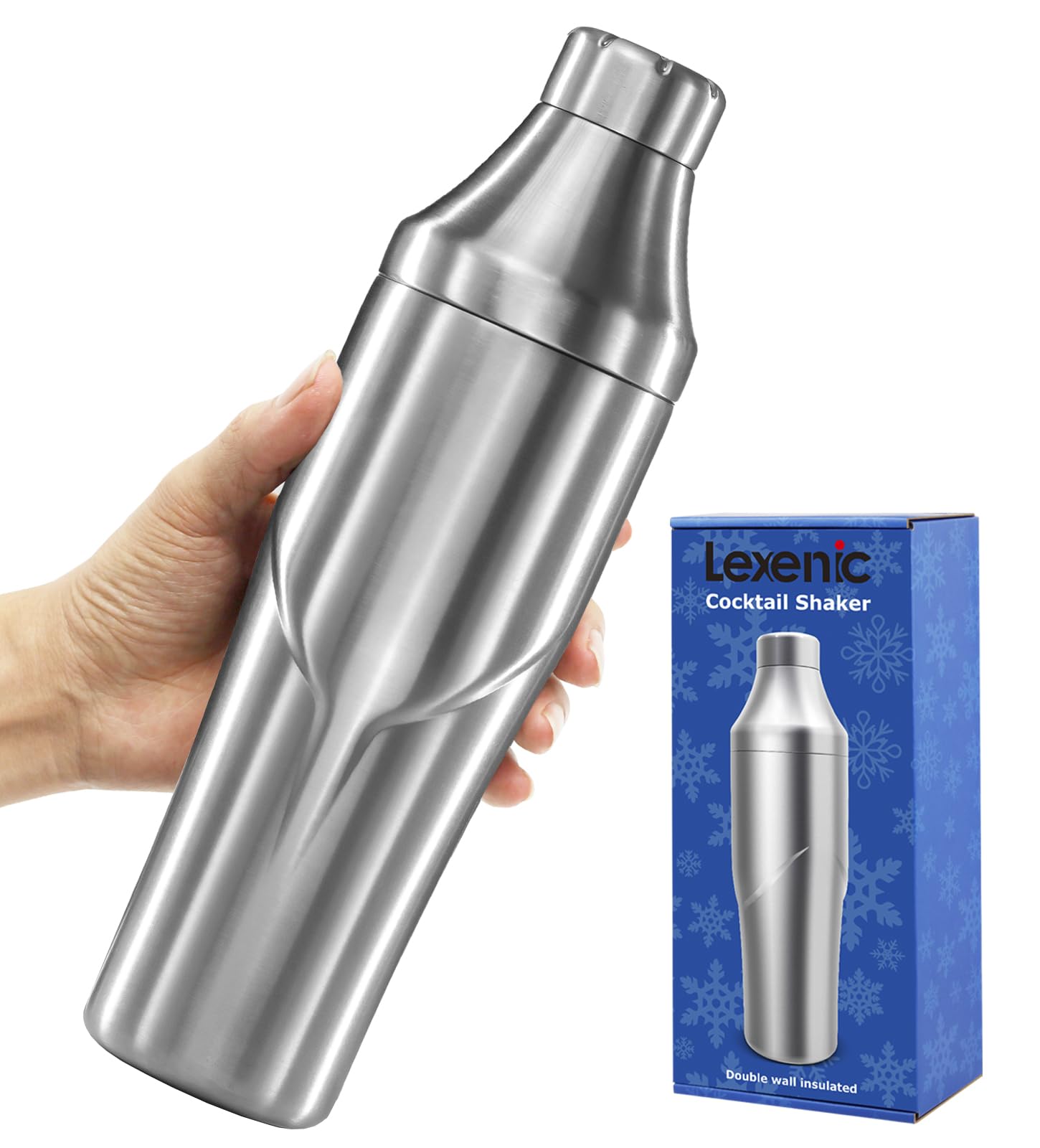 Lexenic front packaging showing complete insulated shaker kit and gift box benefit
