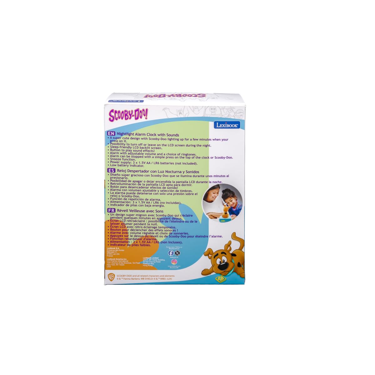 LEXiBOOK product packaging and label highlighting features and kid-friendly design