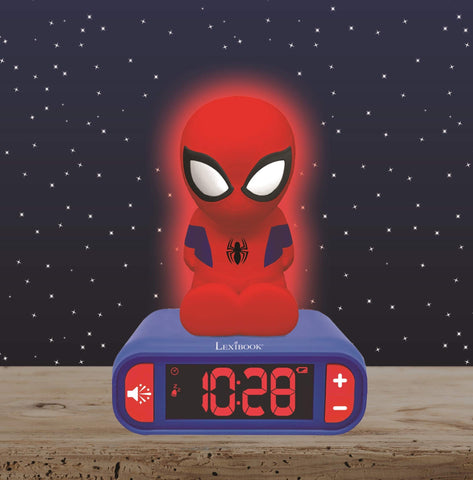 LEXiBOOK Spider-Man LCD backlit display clear at night, gentle sleep-friendly light
