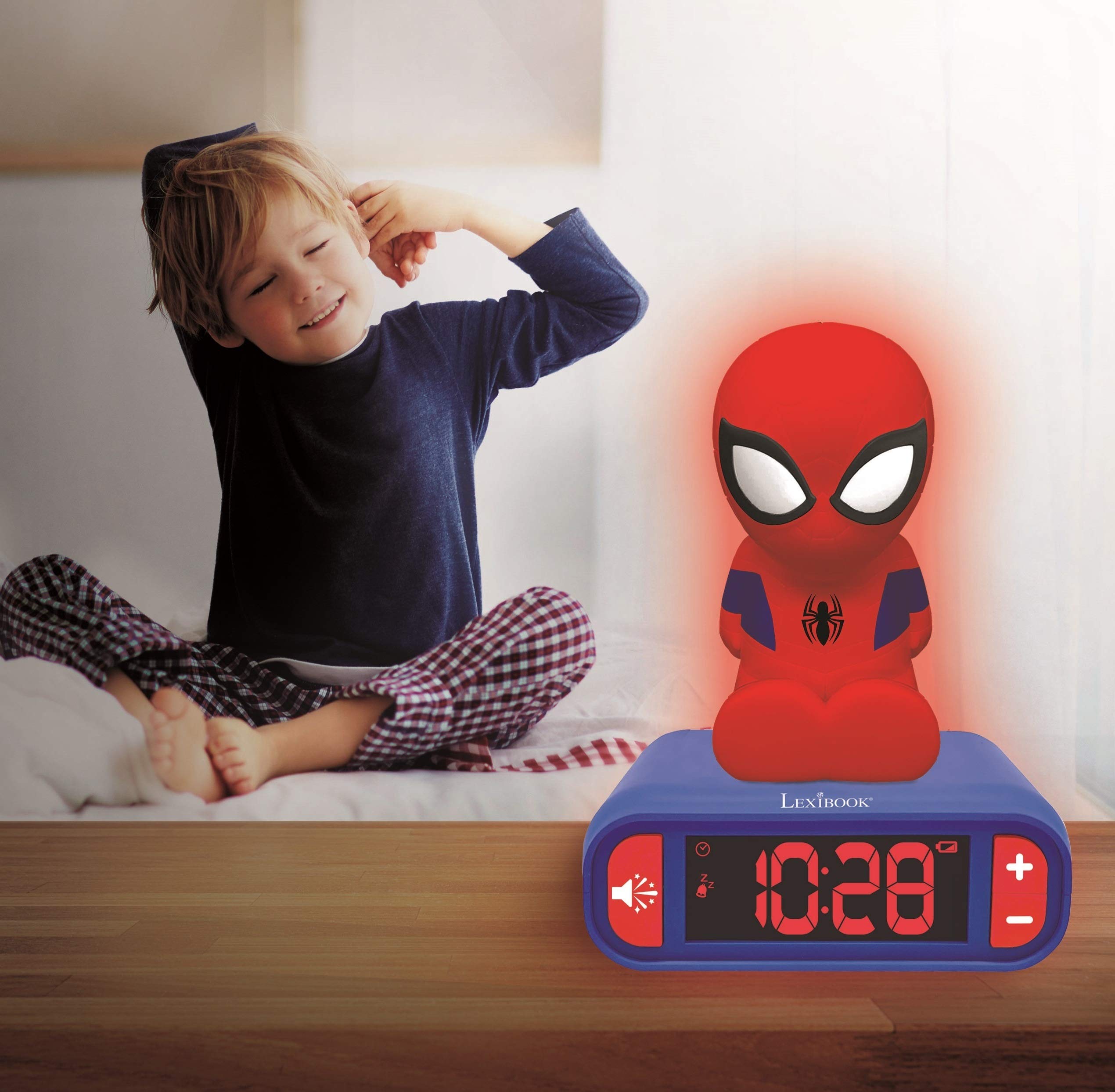 LEXiBOOK Spider-Man in a child's bedroom, fun decorative alarm for routines