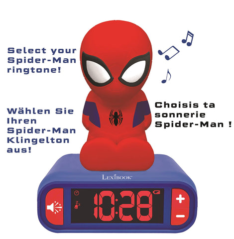 LEXiBOOK Spider-Man sound button close-up playing themed effects, engages children