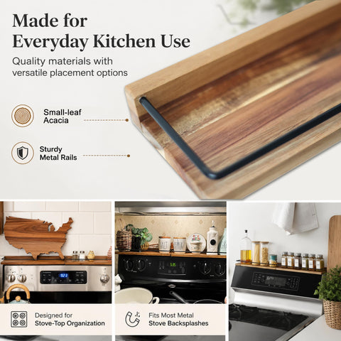 LFILONRO shelf styled in a modern kitchen to free up countertop space