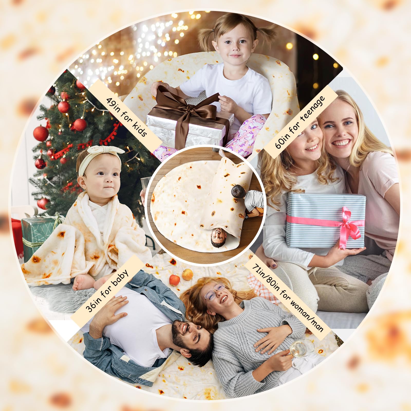 Lhedon tortilla blanket on couch in living room adding playful style