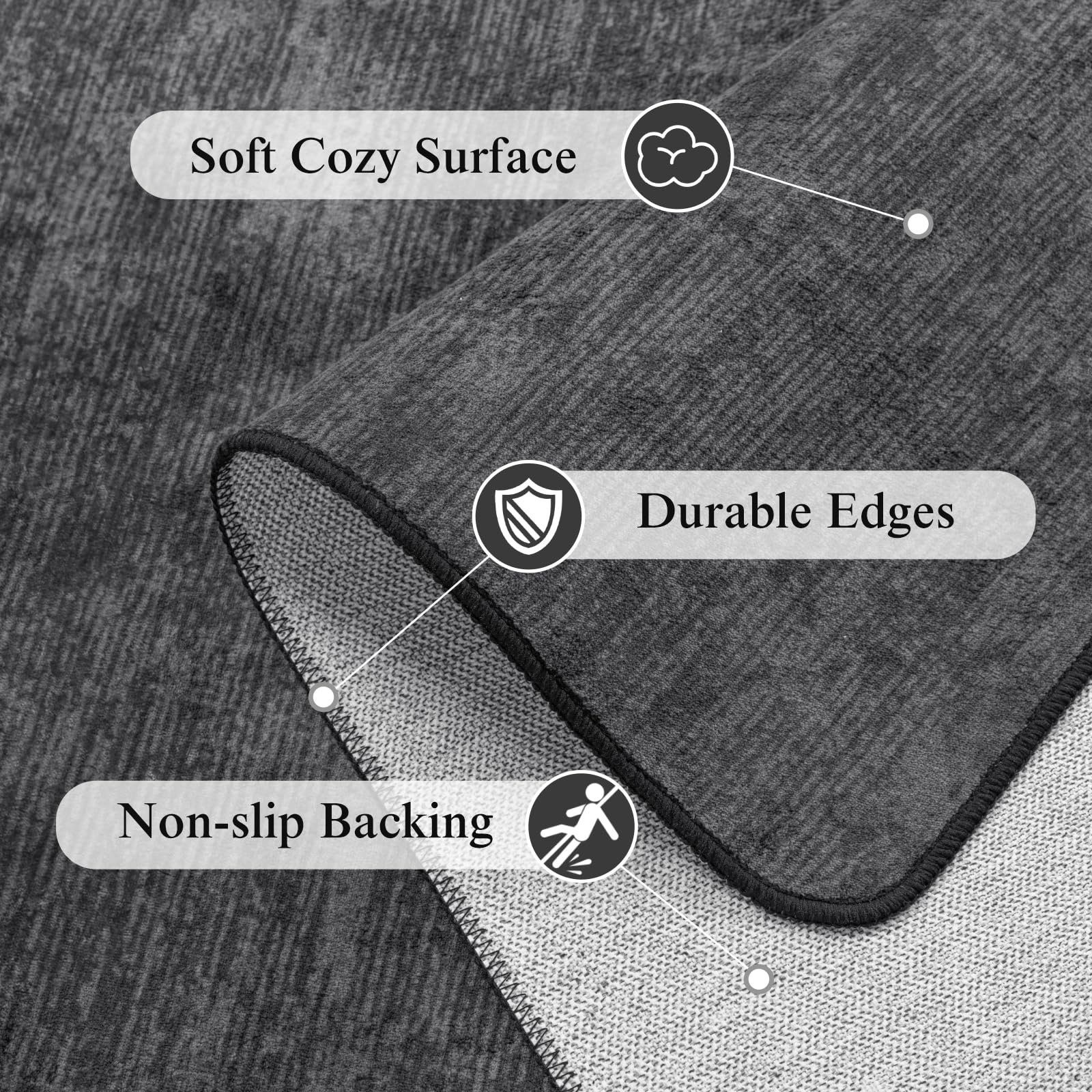 LIANLAM folded rug ready for machine wash showing easy-care convenience