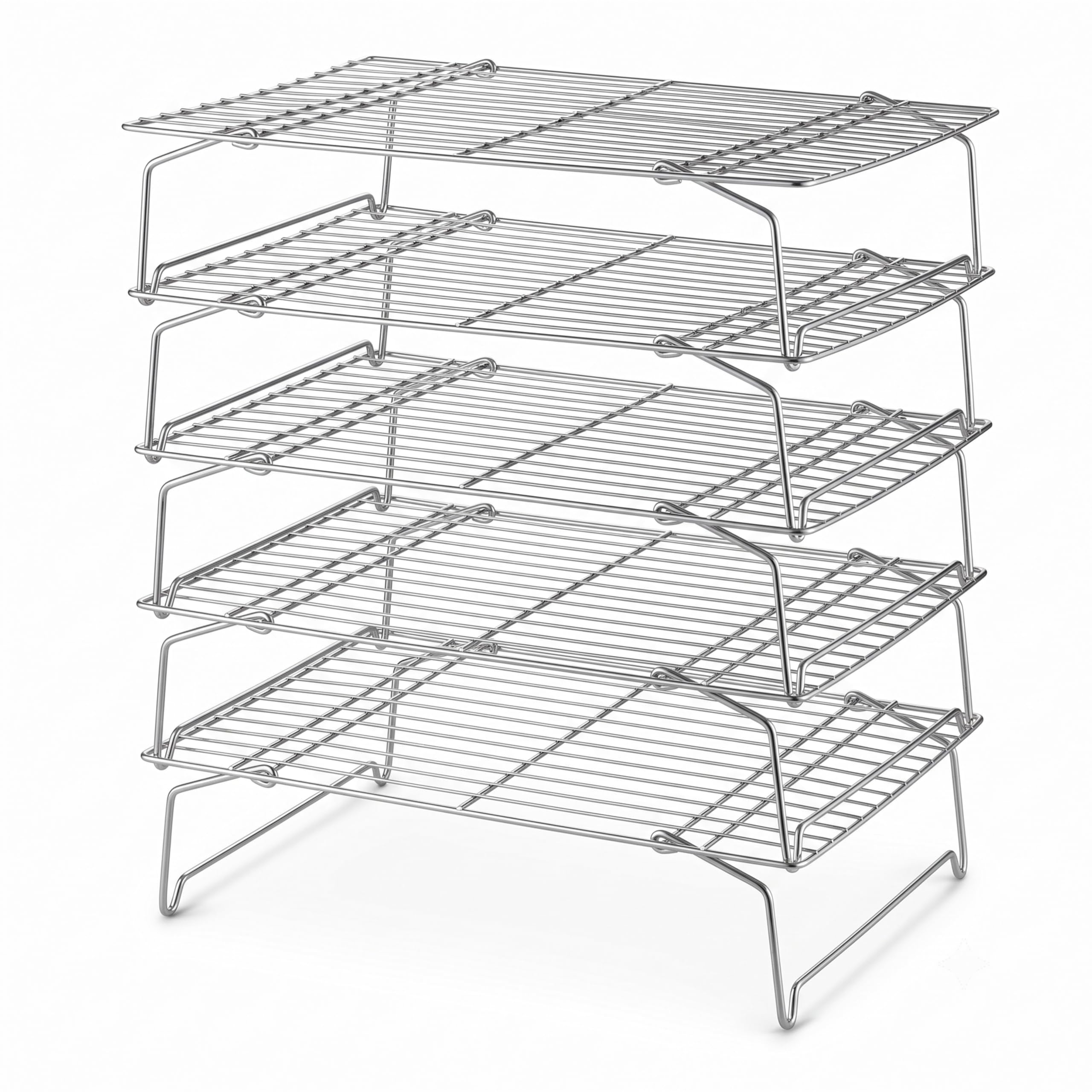 LIANYU front view showing stackable cooling rack and sturdy stainless steel benefits