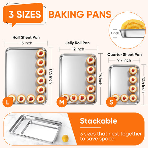 LIANYU jelly roll pan close-up showing smooth surface for even baking benefit