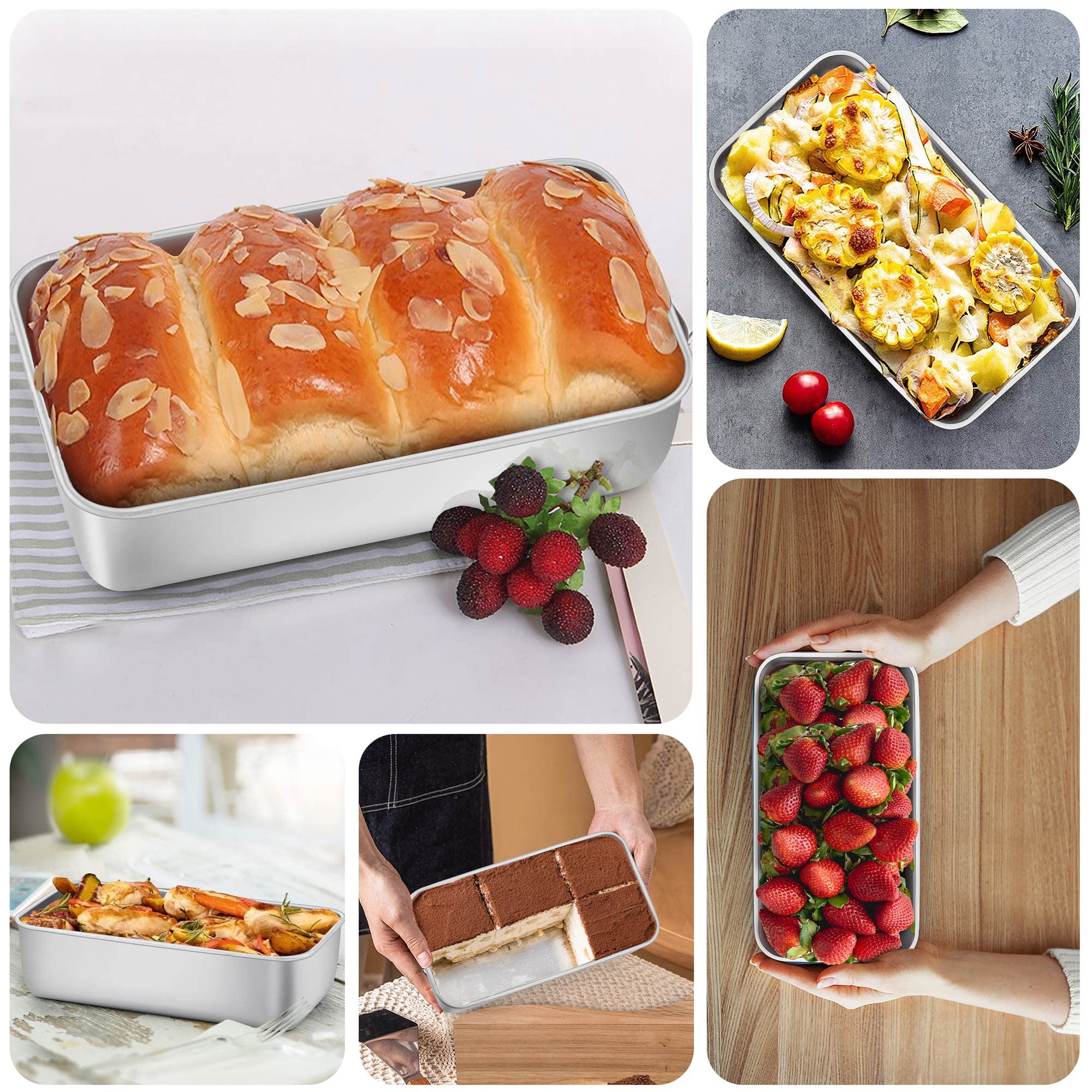 LIANYU loaf pans displayed on kitchen counter showing ready-to-use home baking appeal