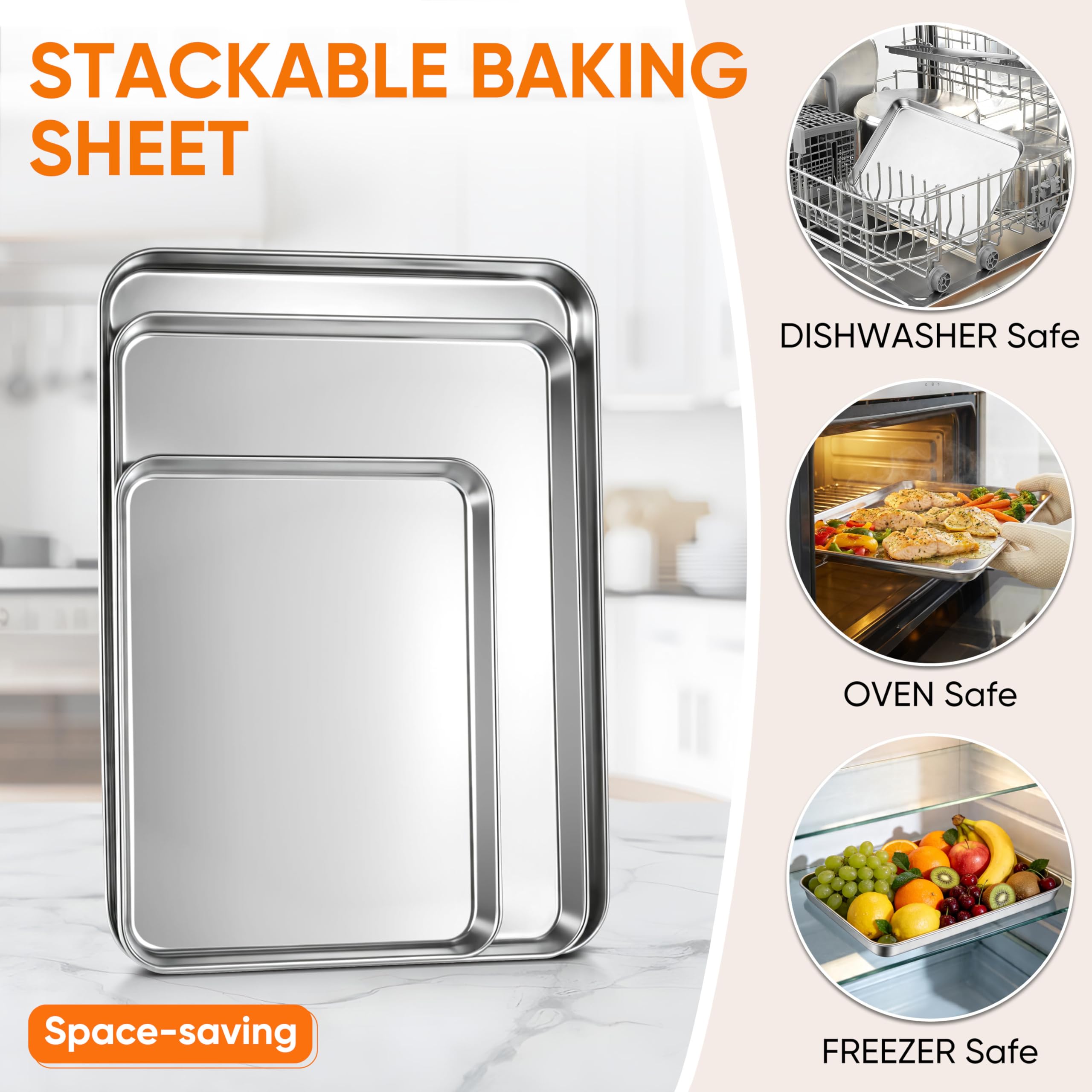 LIANYU pans nested in cabinet showing space-saving storage benefit