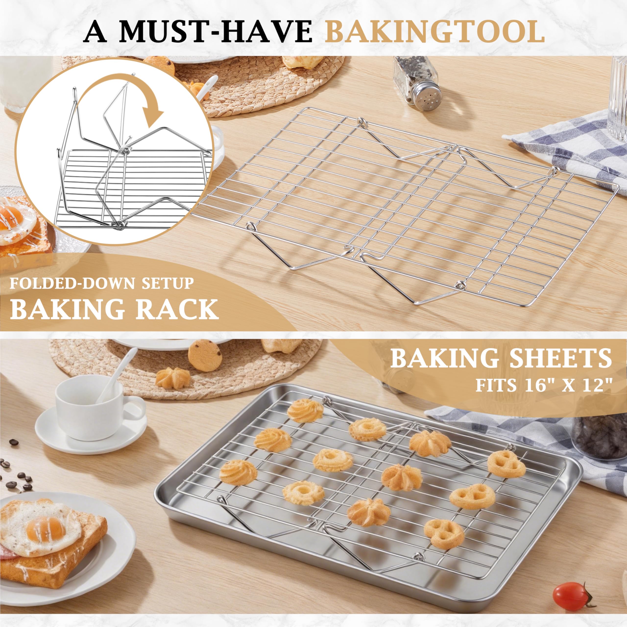 LIANYU rack in oven with roasted vegetables showing high-heat 575°F capability