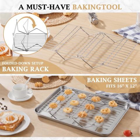 LIANYU rack in oven with roasted vegetables showing high-heat 575°F capability