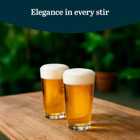 Libbey 1639HT filled with beer illustrating capacity and comfortable grip