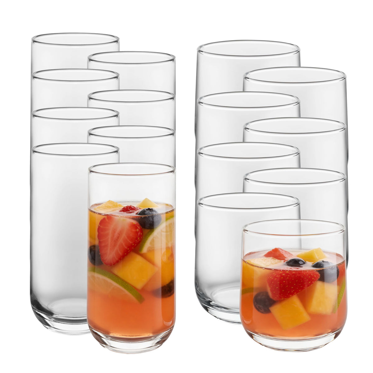 Libbey Ascent front view set neatly boxed, clear presentation benefit