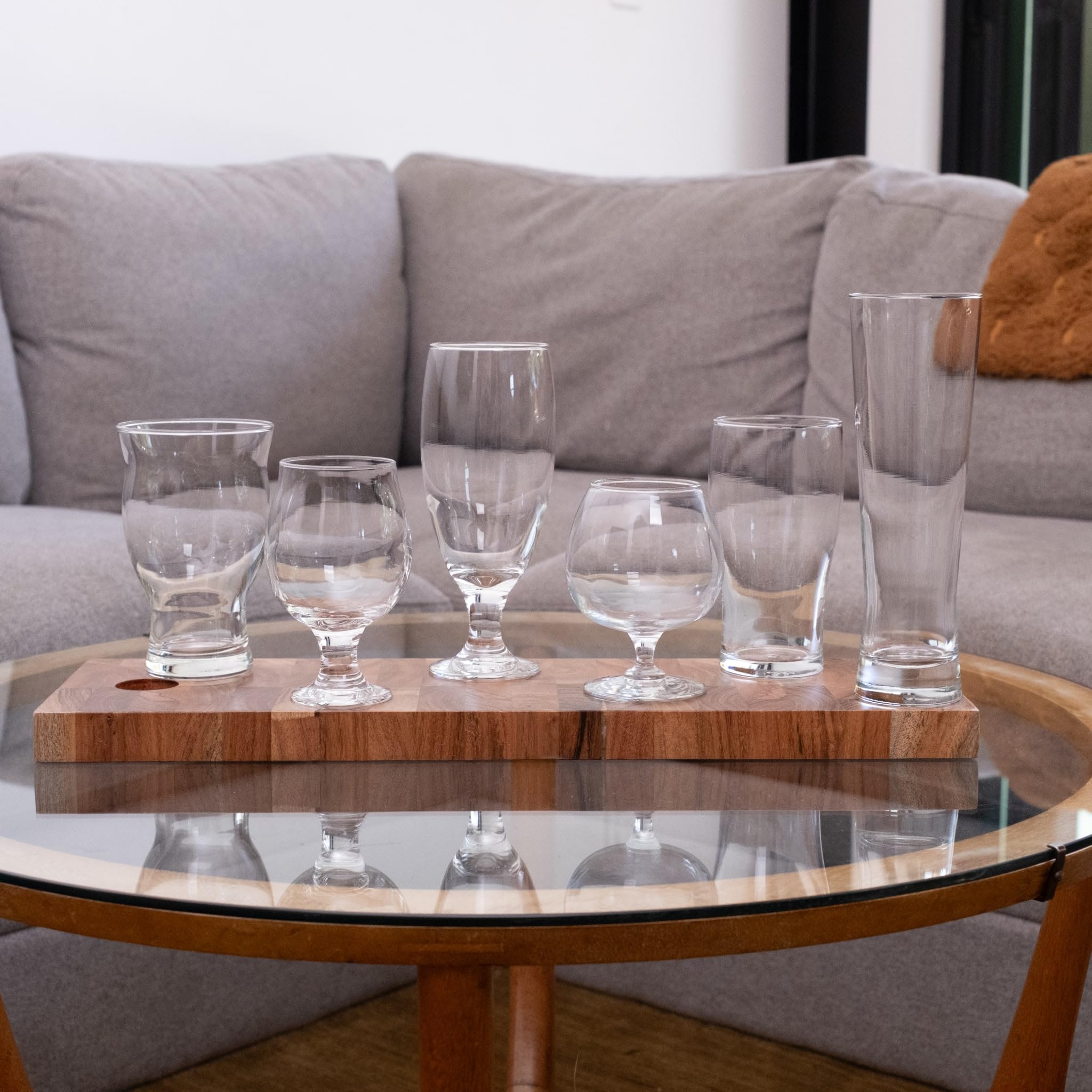 Libbey glass base label and etching detail showing quality finish benefit