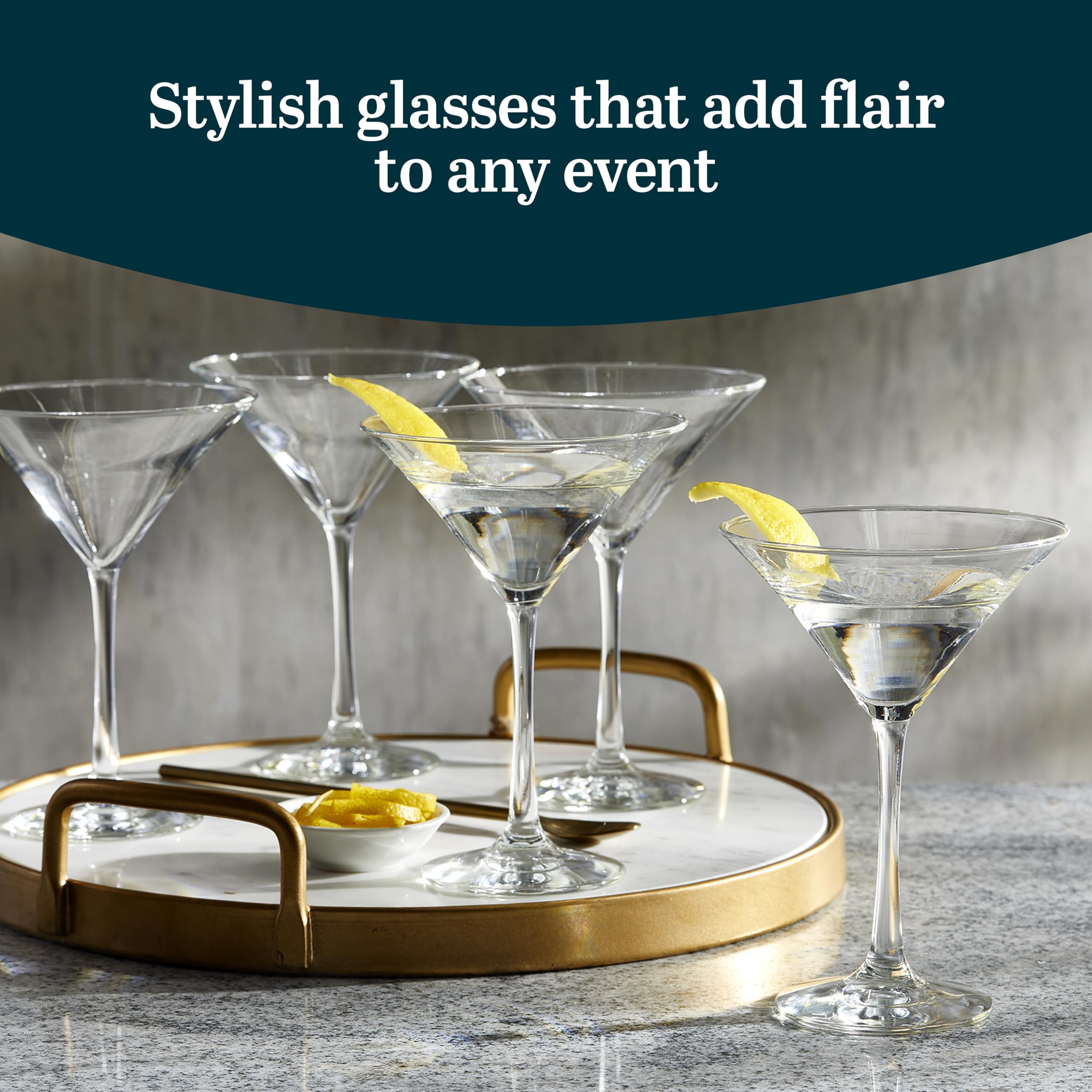 Libbey close-up triangular bowl highlighting clarity and garnish visibility