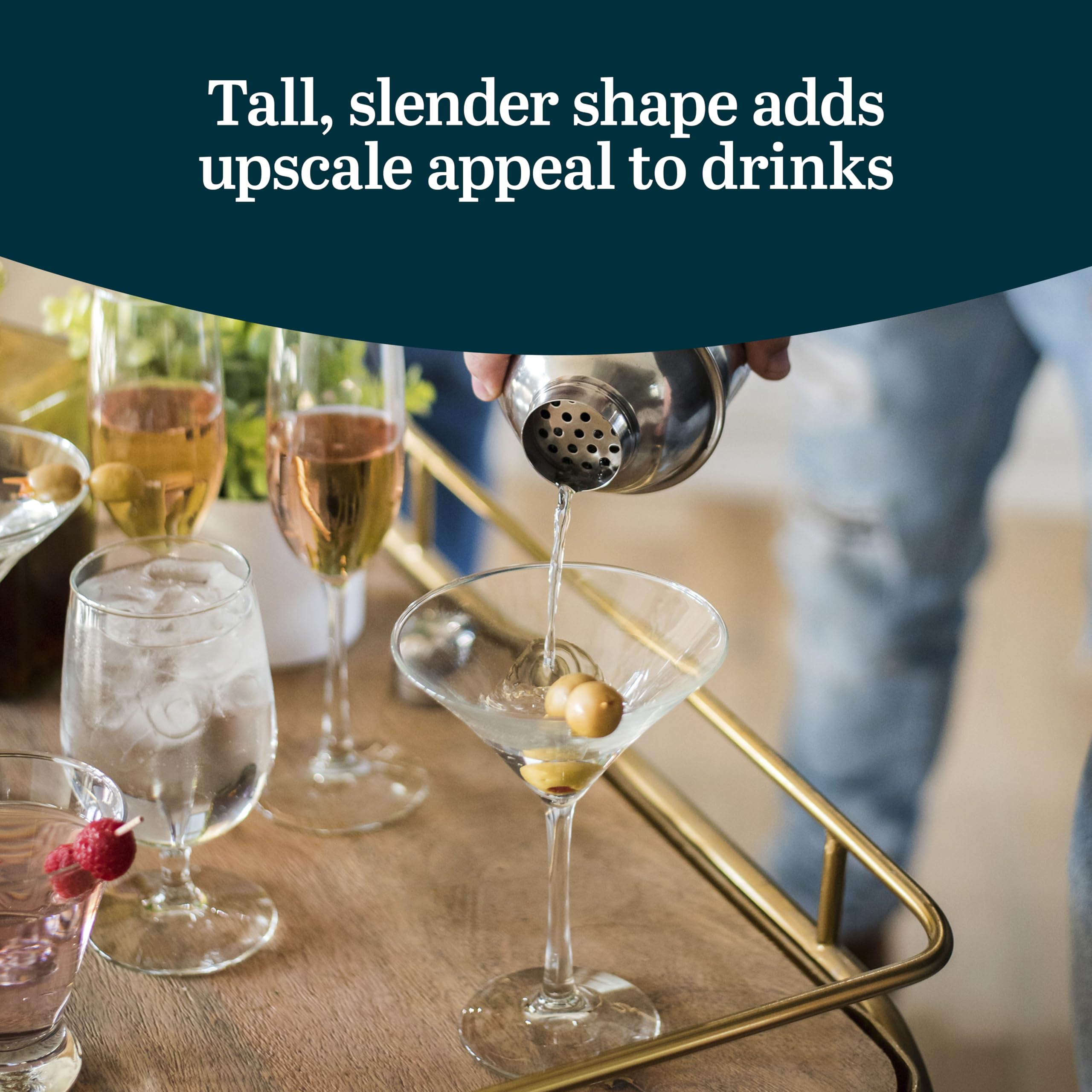 Libbey set of six styled on table for coordinated serving benefit
