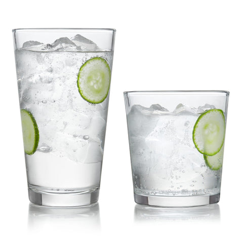 Libbey Preston front packaging showing full 16-piece set and value