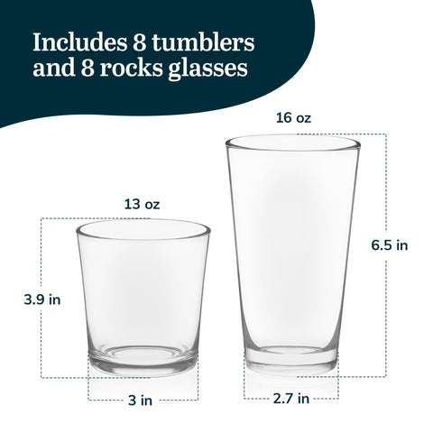 Libbey Preston rocks glass detail spotlighting sturdy base and balance