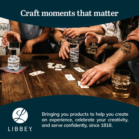 Libbey Preston stacked glasses showing efficient cabinet storage benefit