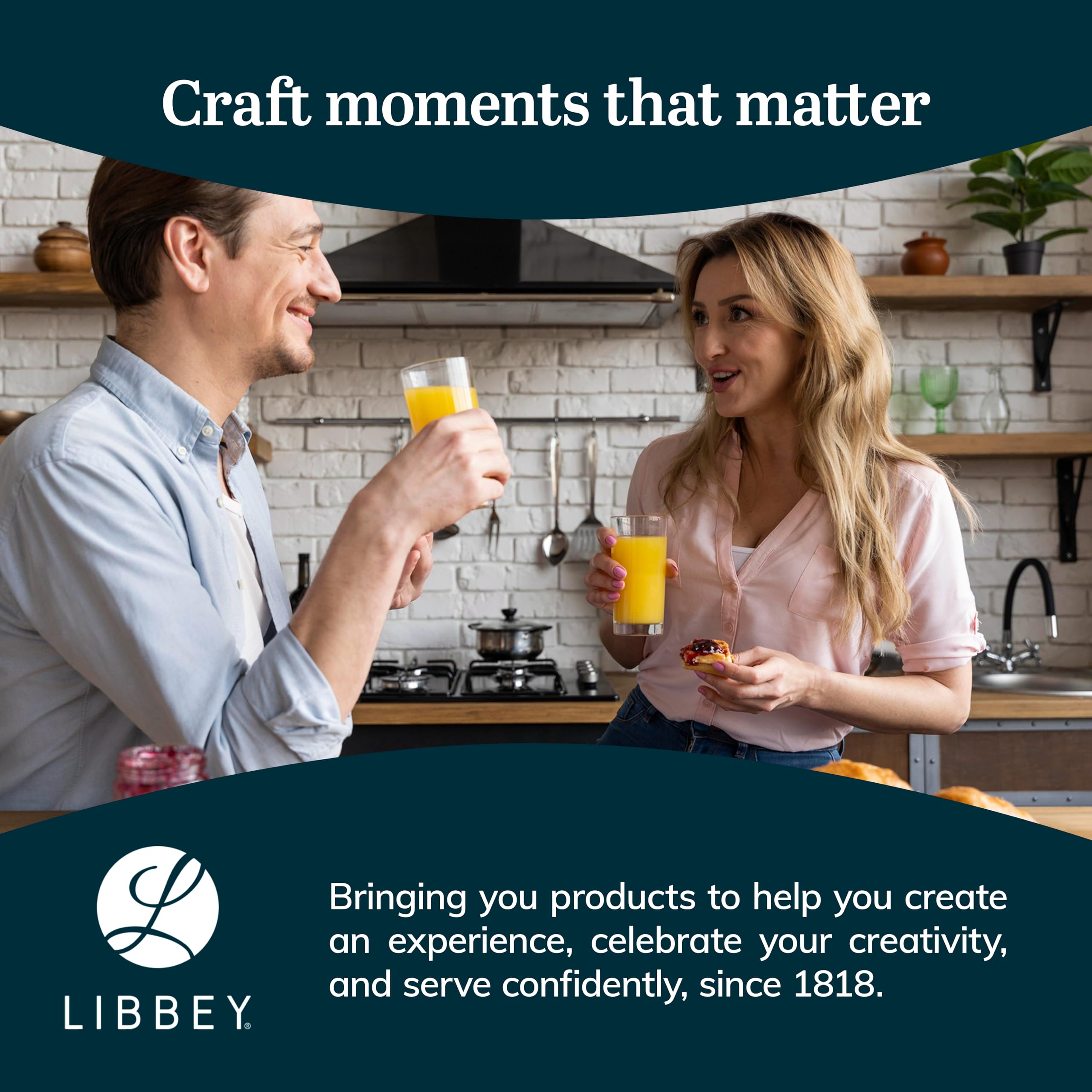 Libbey Province glasses stacked in cabinet demonstrating space-saving storage benefit