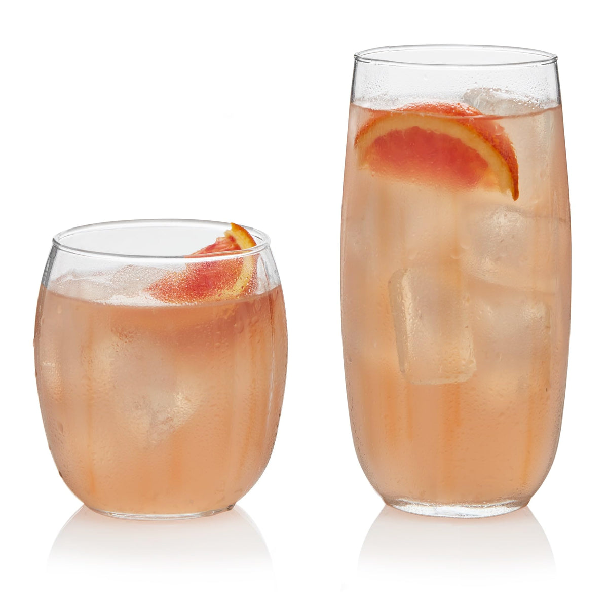 Libbey Samba front packaged set showing all 16 glasses and value