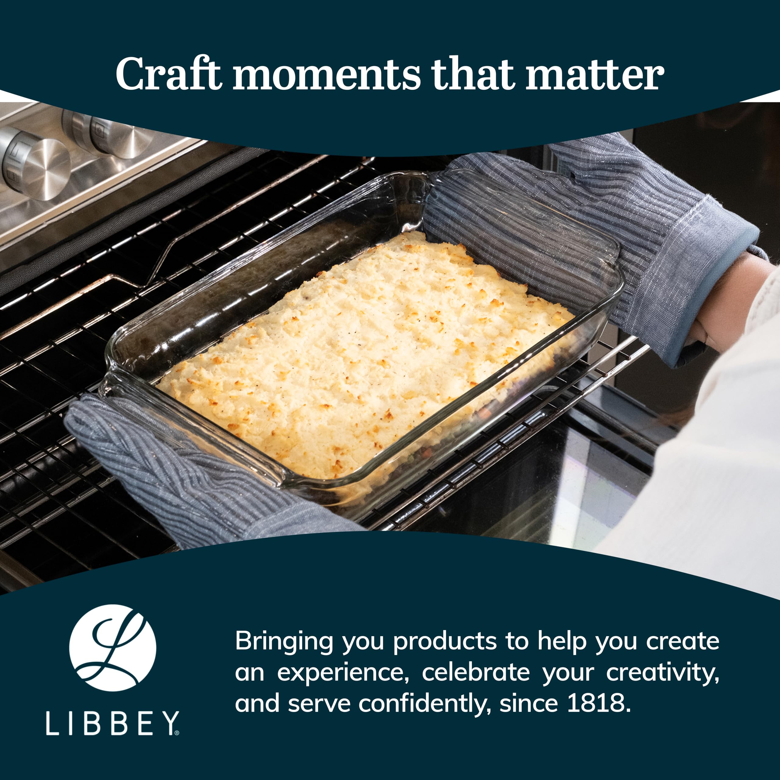 Libbey casserole served at table highlighting serving-ready presentation advantage