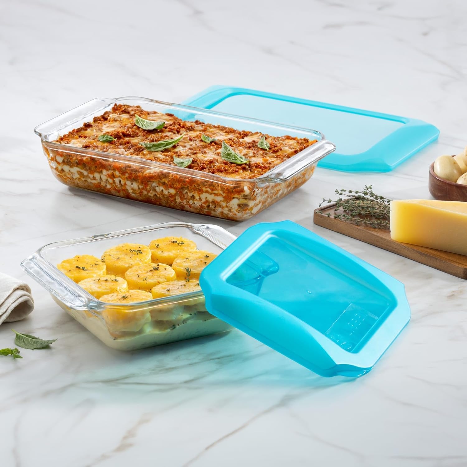 Libbey three pans side-by-side showing size range for versatile meal prep