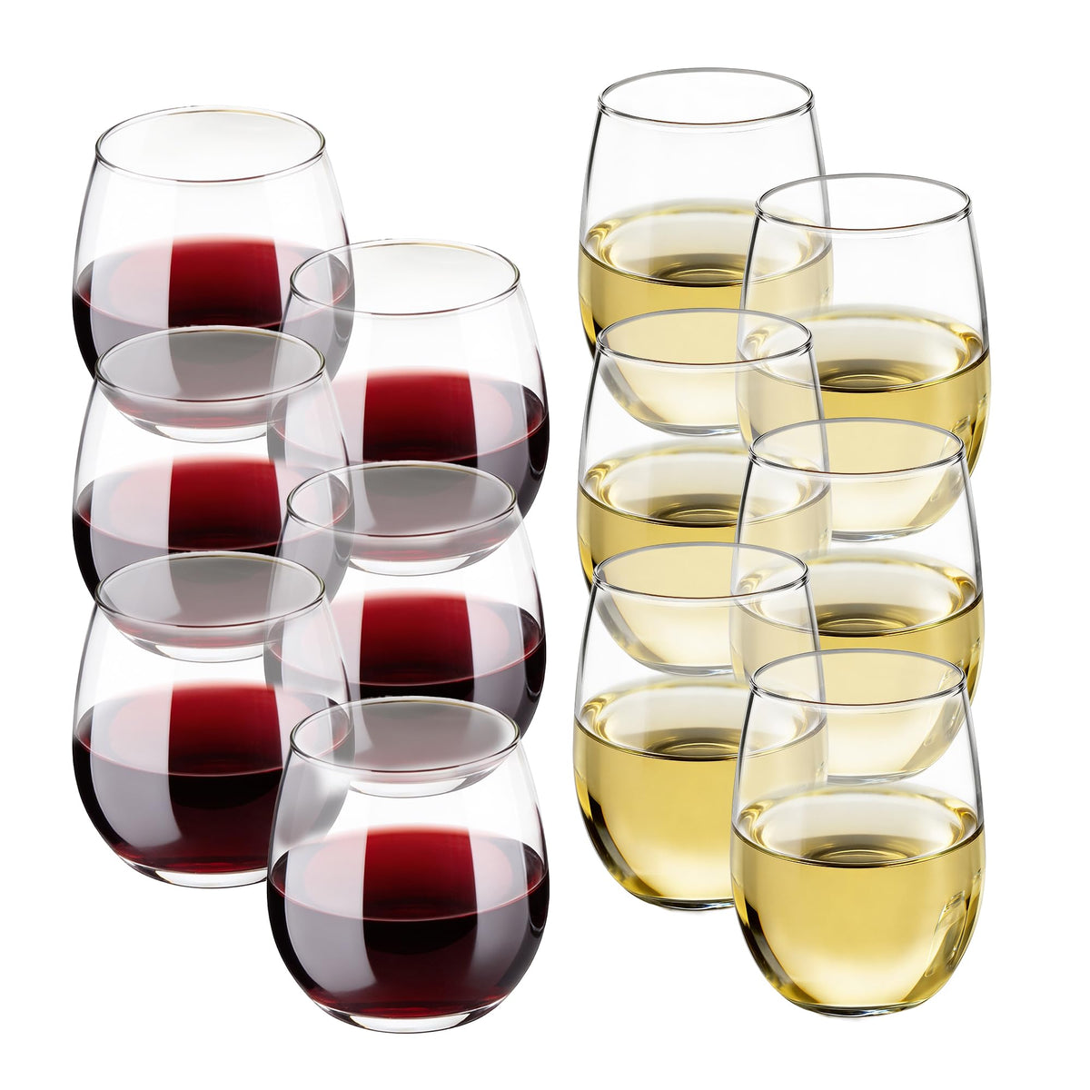 Libbey stemless glasses front packaging showing set and usability