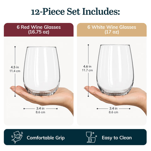 Libbey stemless glass weighted base detail for stable tabletop use