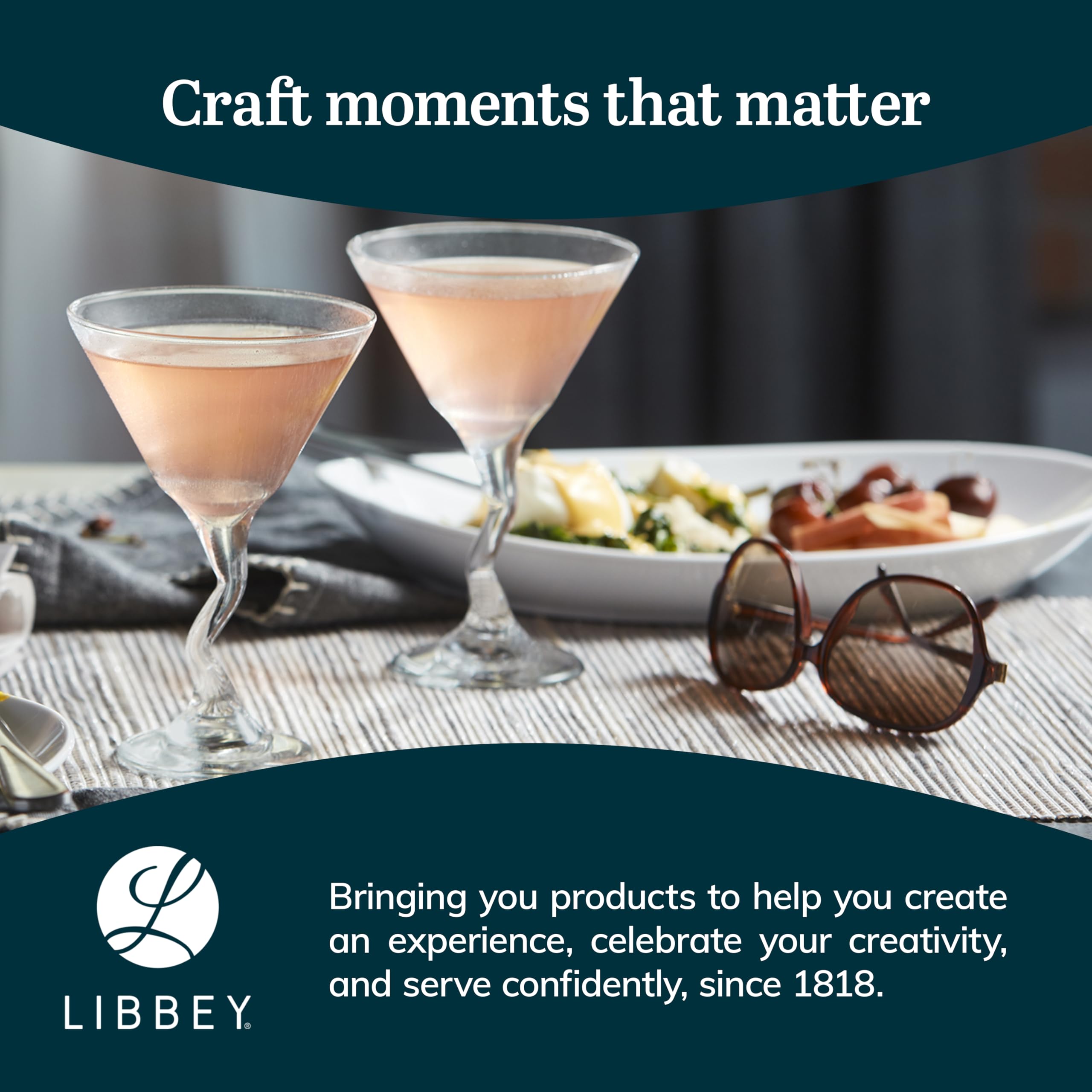 Libbey Z‑stem martini glass held in hand to show scale and comfortable handling