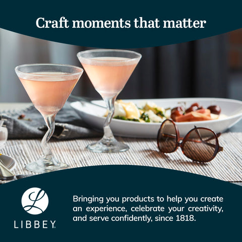 Libbey Z‑stem martini glass held in hand to show scale and comfortable handling