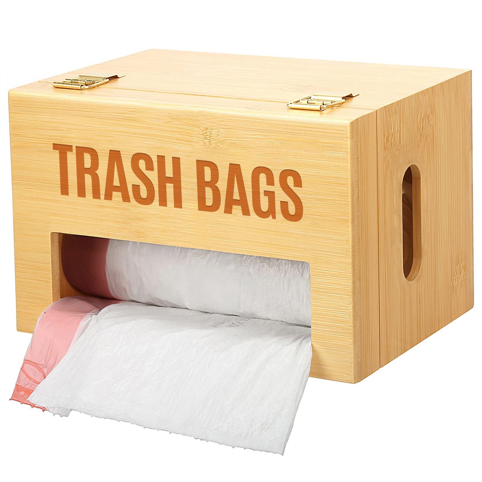 Libreshine front view showing bamboo dispenser organizing bulk rolls for neat storage