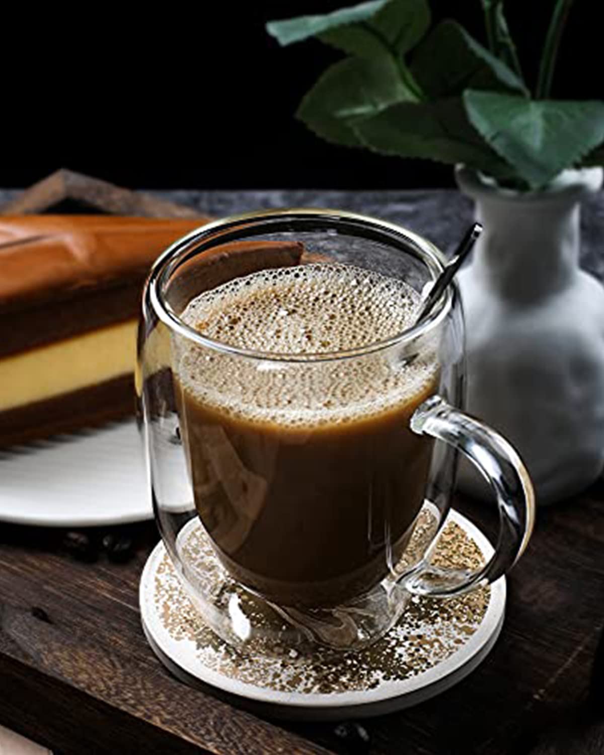 LIBWYS glasses on breakfast table showing versatile use for coffee, juice, or dessert