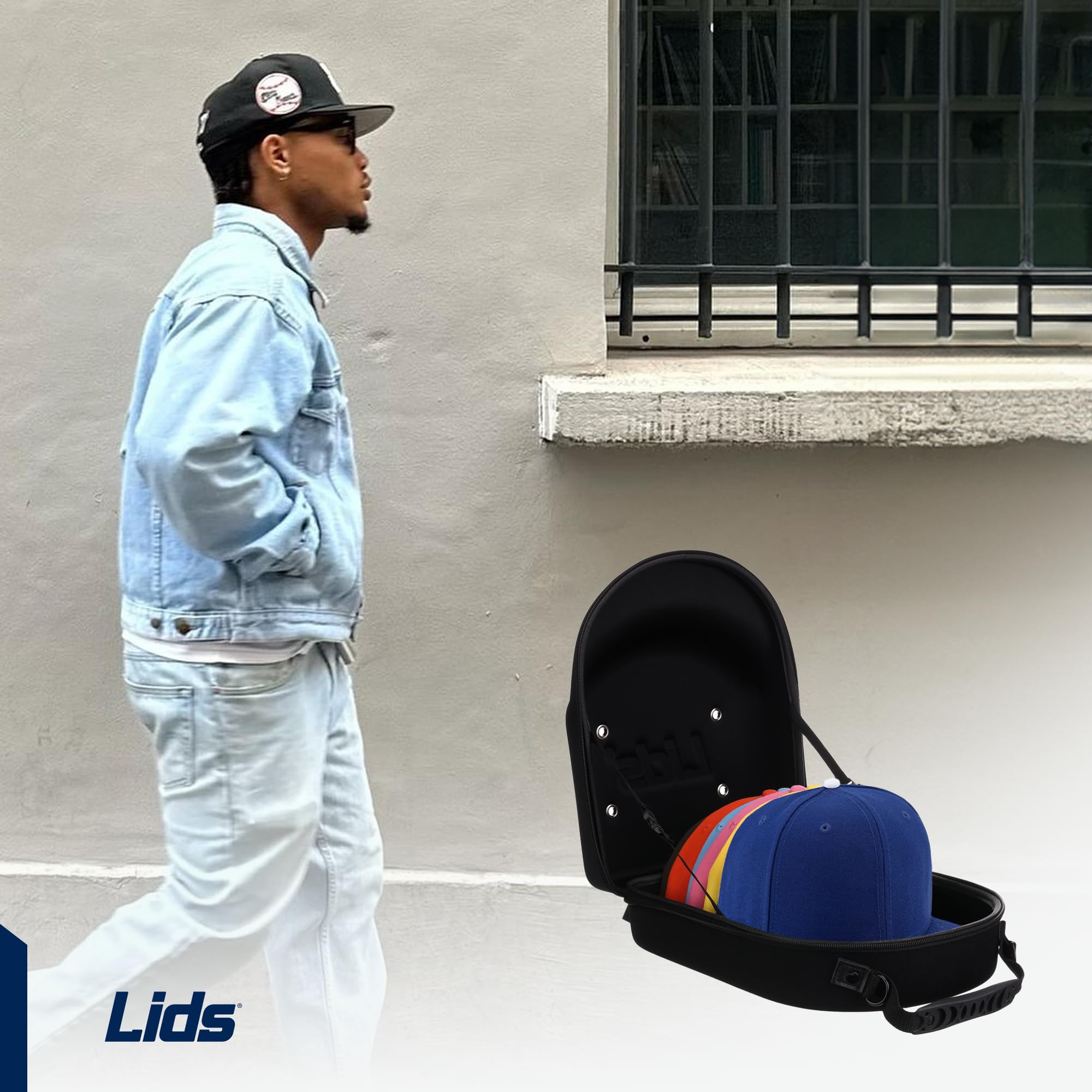 Lids carrying case in travel setting for quick, protected transport