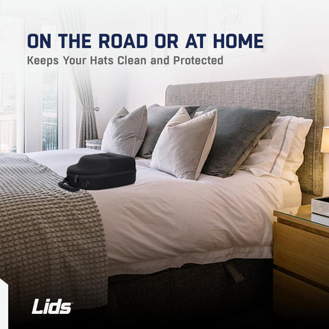 Lids beside suitcase showing compact travel-friendly size
