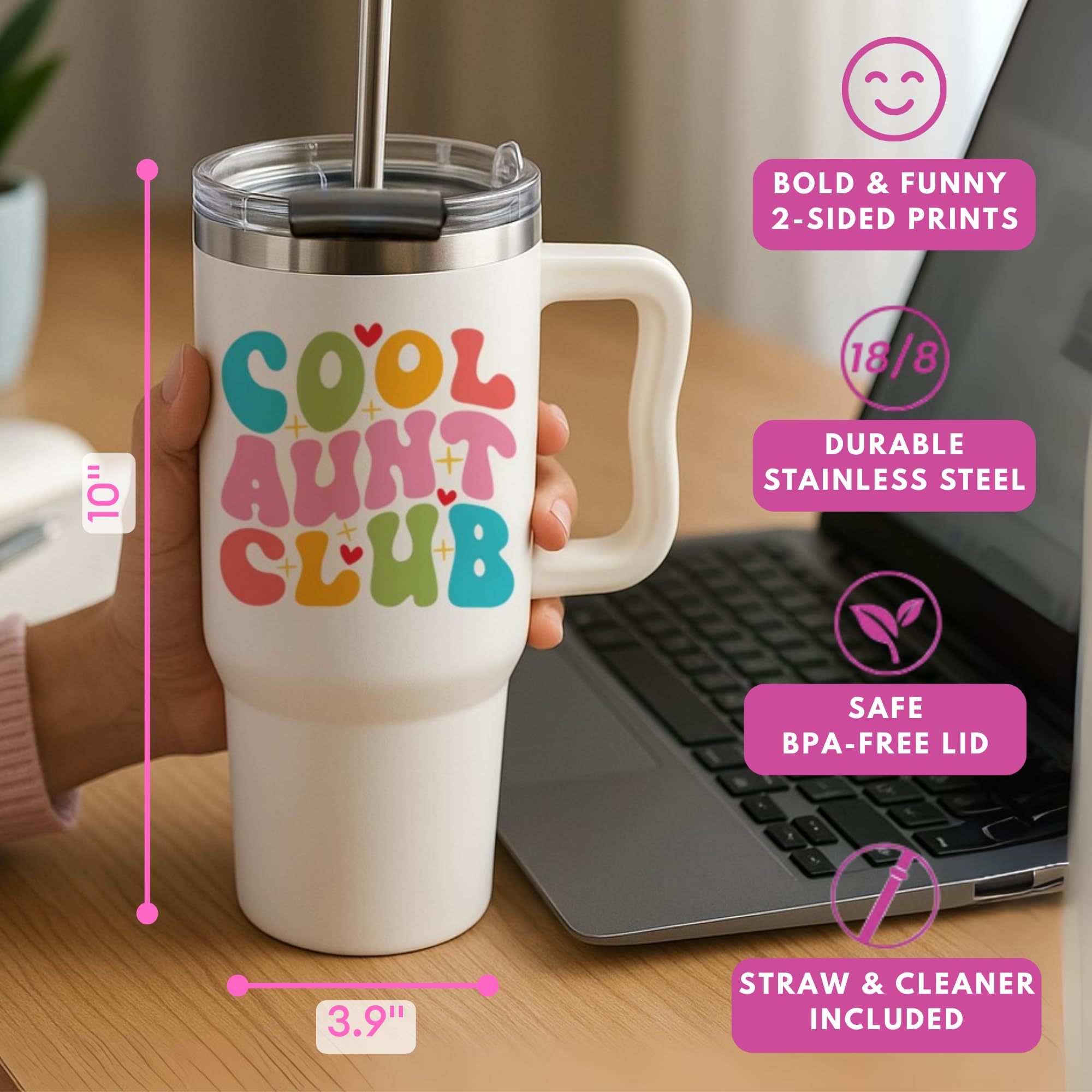 LIERIE8888 tumbler next to water bottle showing 40oz capacity benefit