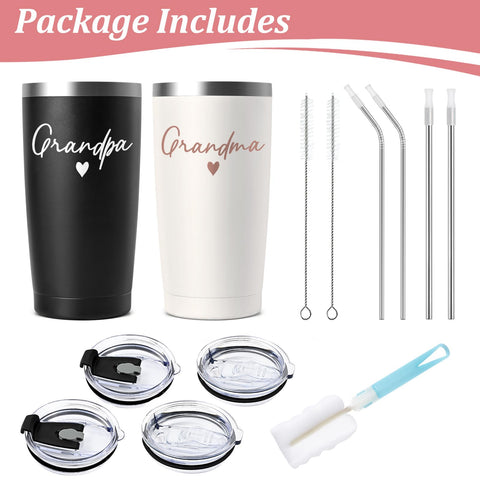 Lifecapido gift-wrapped tumbler set with card showing ready-to-give presentation for grandparents