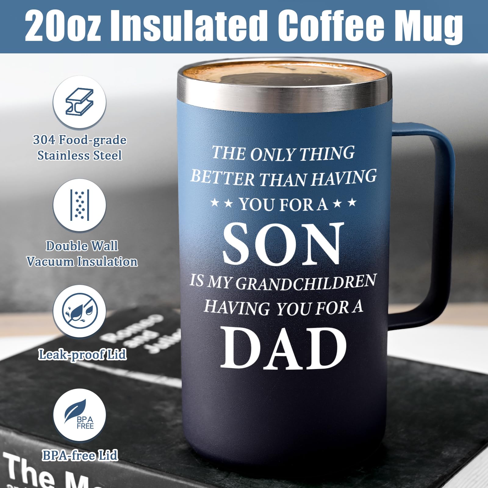 Lifecapido 20oz mug held in hand to display size and everyday portability benefit