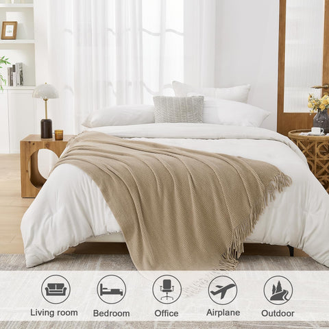lifein beige throw fringe detail emphasizing boho accent and visual interest
