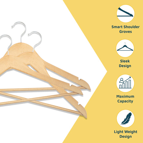 Lifemaster hanger supporting heavy coat evenly for wrinkle-free storage