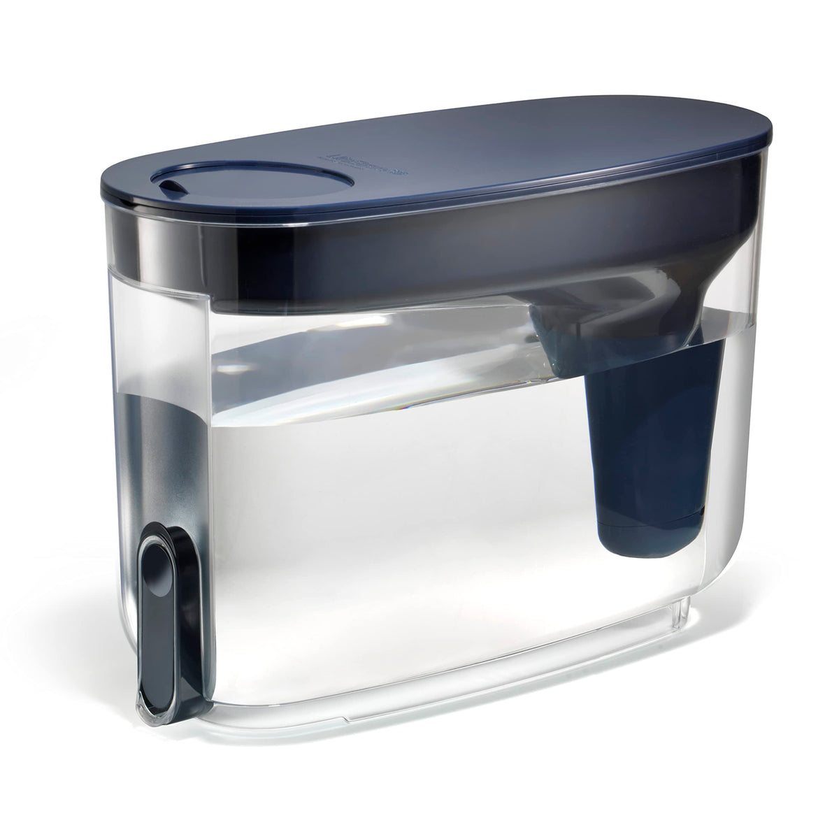 LifeStraw front view midnight blue dispenser showing compact, fridge-friendly design and convenience