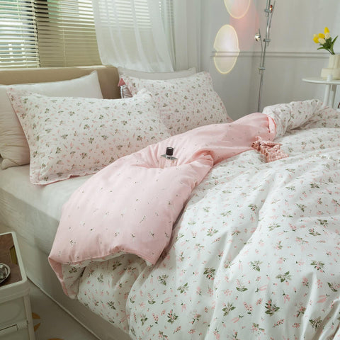 LifeTB two pillowcases displayed to show matching botanical pattern