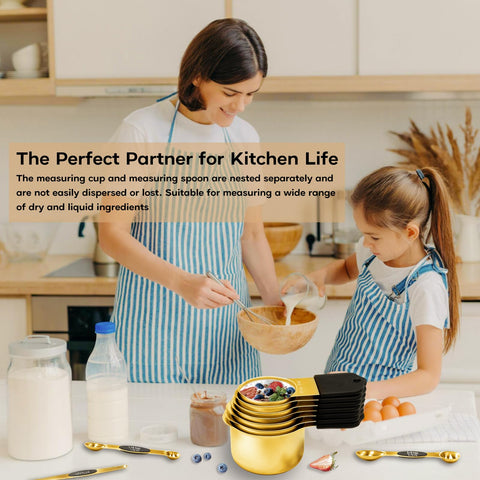 LIFETOWE measuring tools in use while baking showing precise ingredient control