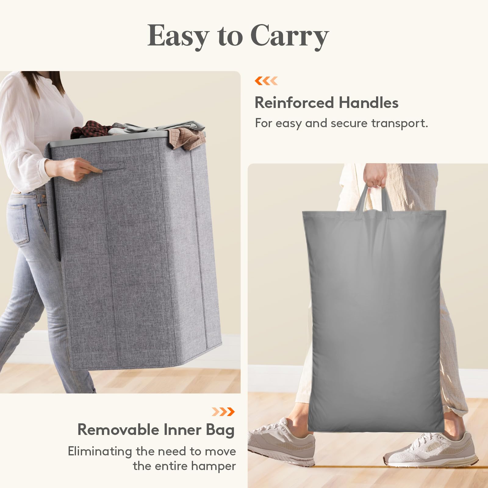 Lifewit placed in bathroom showing tidy, modern laundry organization