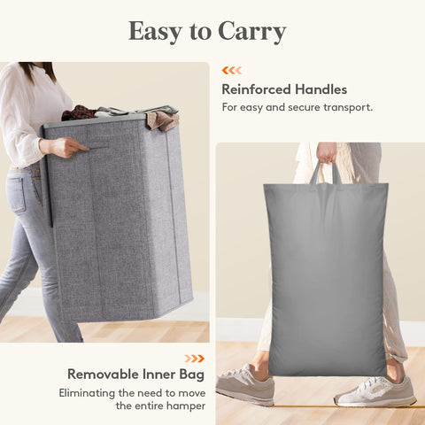 Lifewit placed in bathroom showing tidy, modern laundry organization