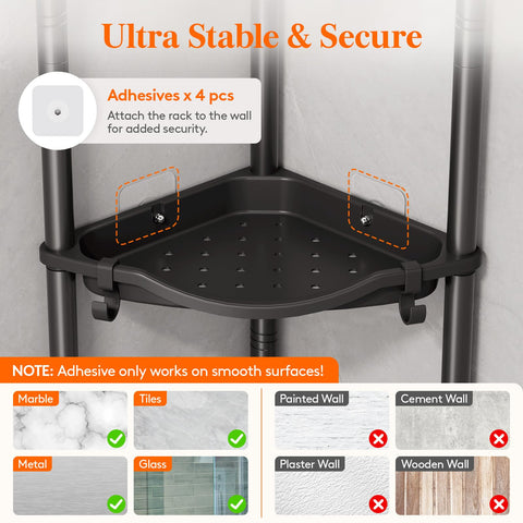 Lifewit adjustable feet detail ensuring stable placement on sloped bathroom floors for safety