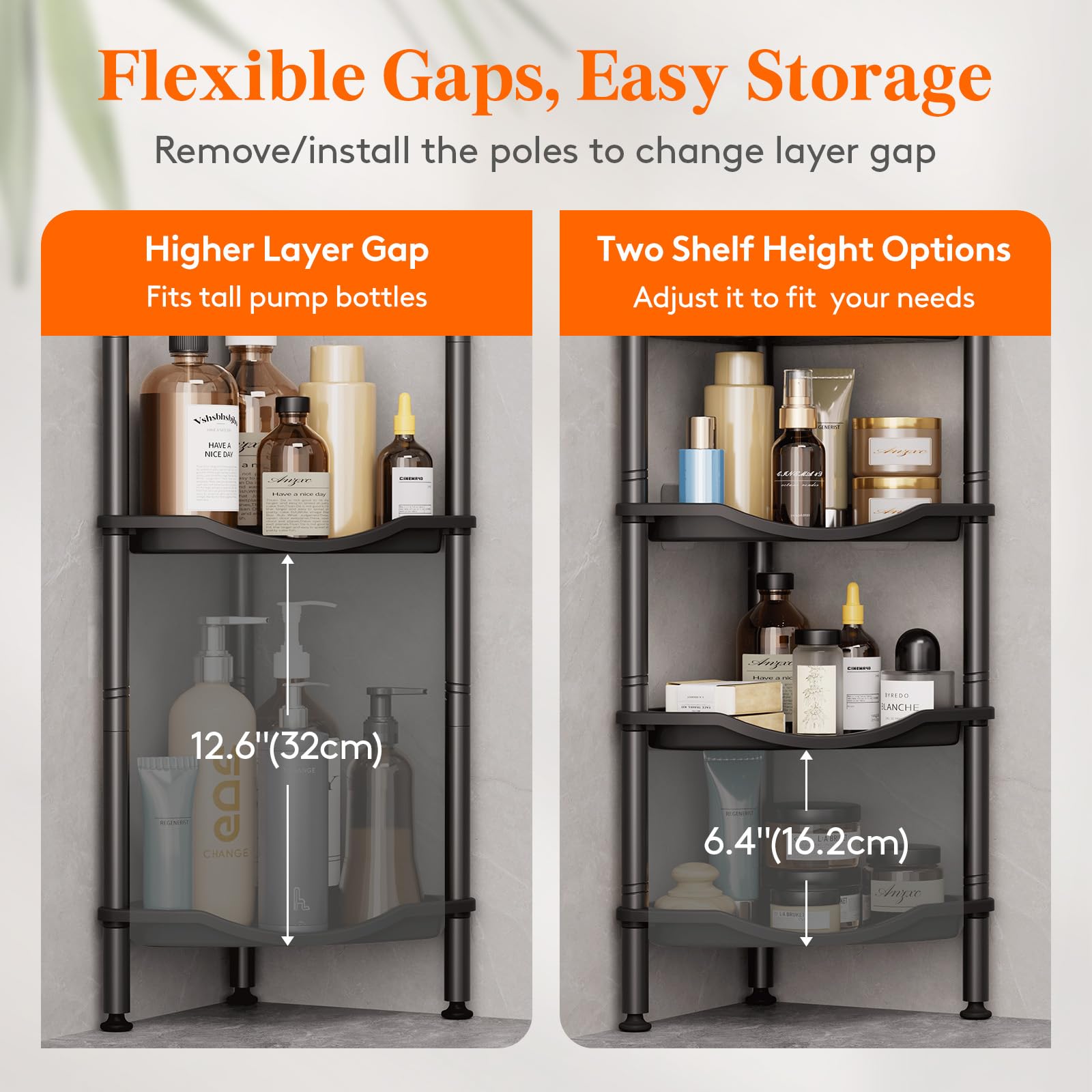 Lifewit removable hooks holding loofah and razor for tidy hanging and quick access
