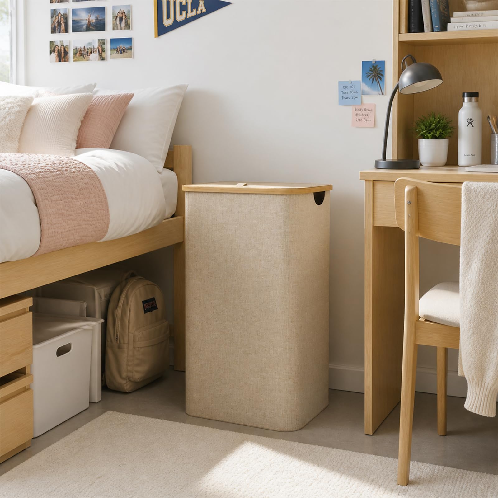 Lifewit closed lid in a tidy room hiding laundry for a cleaner look