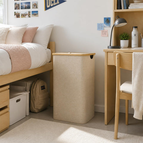 Lifewit closed lid in a tidy room hiding laundry for a cleaner look