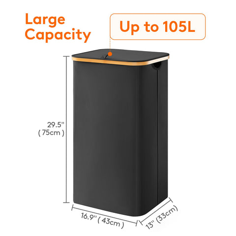 Lifewit top view focusing on lid fit to conceal clothes and reduce odors